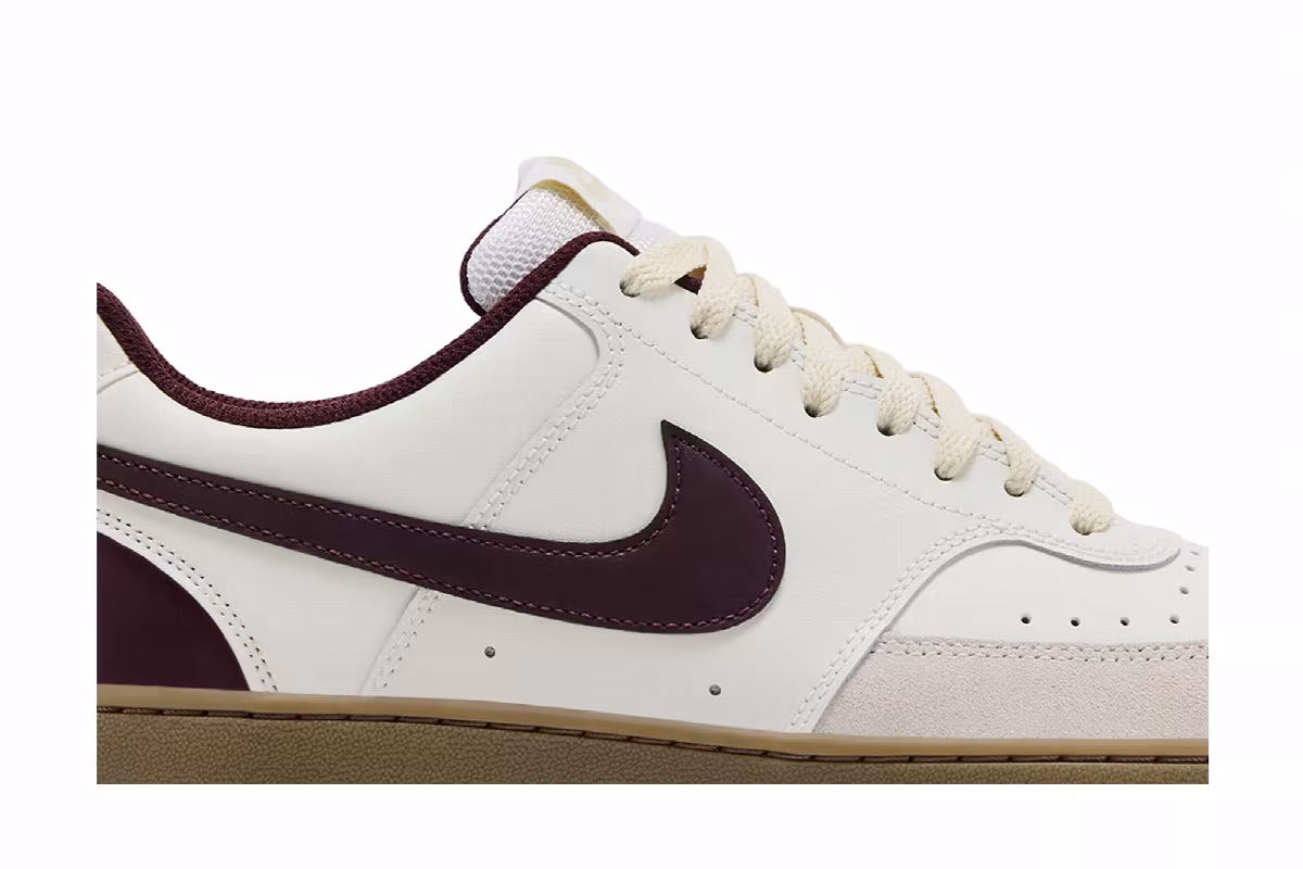 Nike Court Vision Low Sail Burgundy Crush, view 3