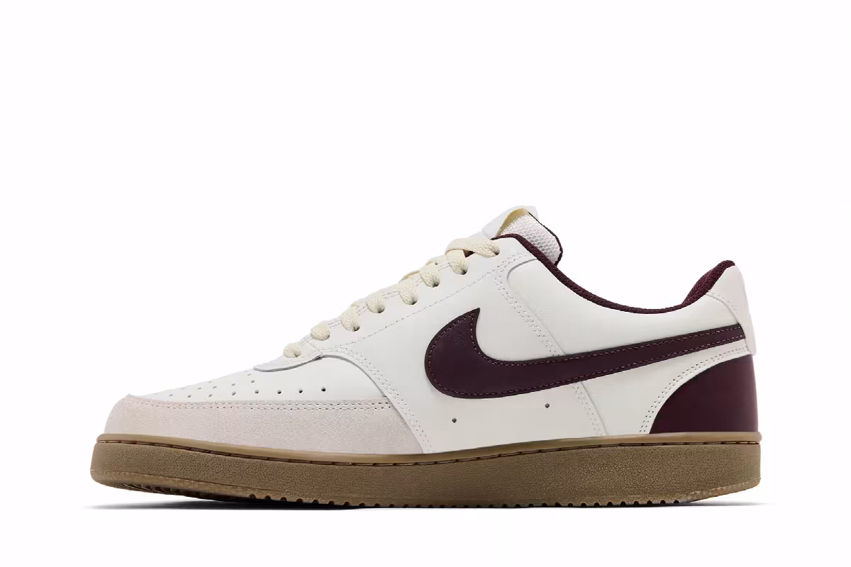 Nike Court Vision Low Sail Burgundy Crush, view 4