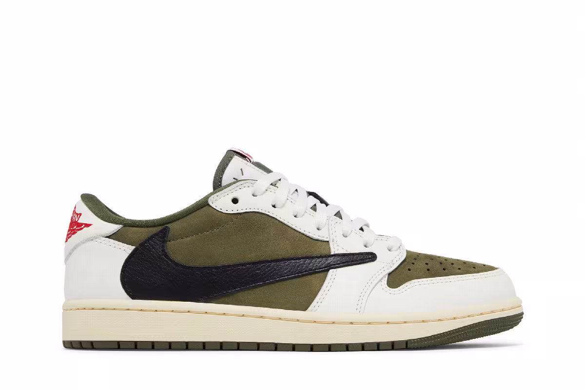 Travis Scott x Air Jordan 1 Low OG SP Reverse Olive / Medium Olive, view 2
