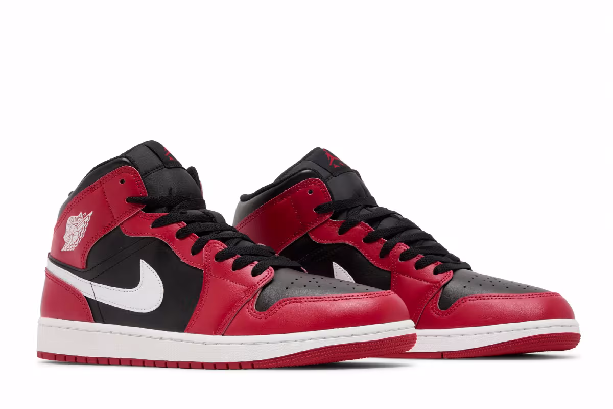 Air Jordan 1 Mid Gym Red Black White, view 9