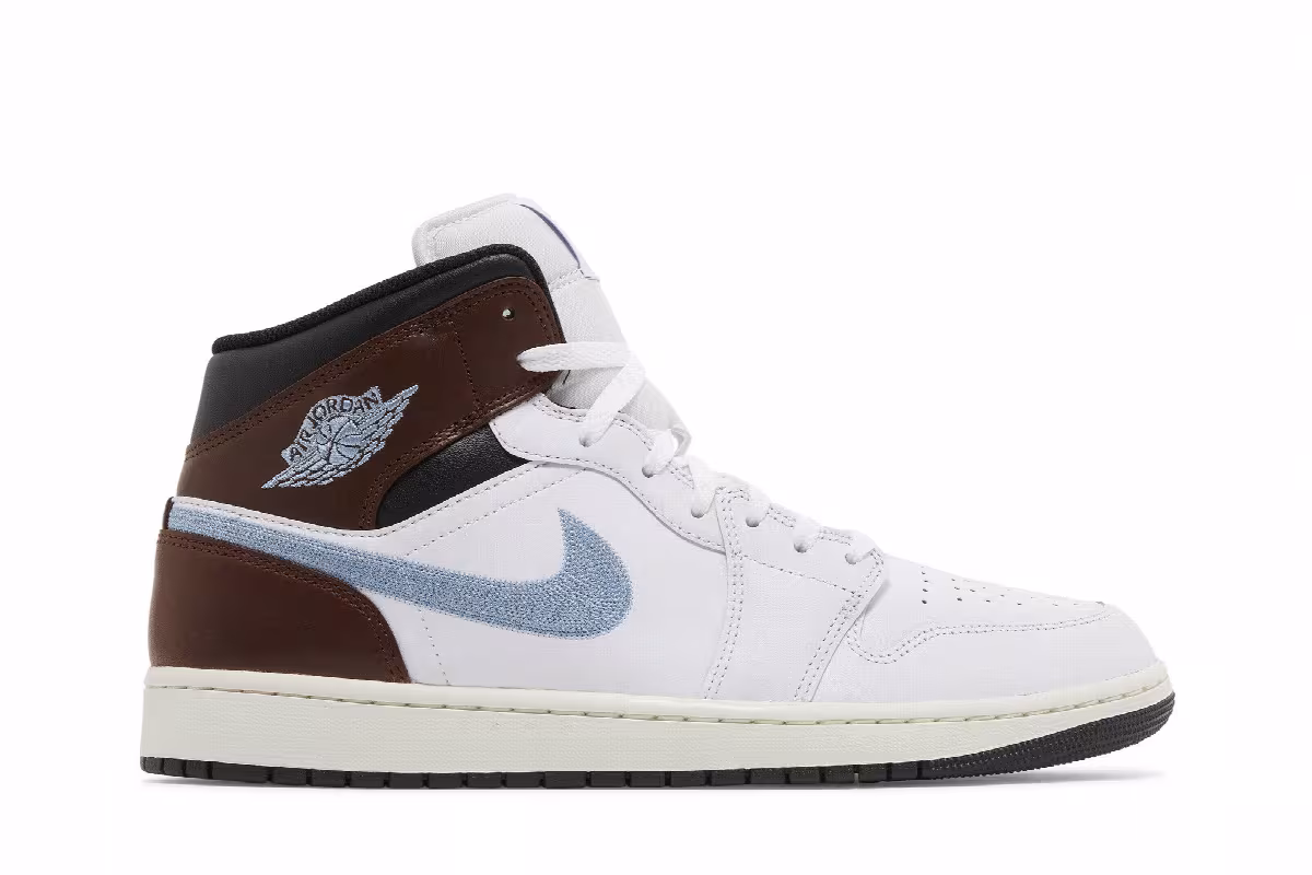 Air Jordan 1 Mid SE Brown Blue Grey, view 2