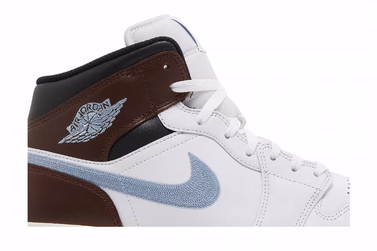 Air Jordan 1 Mid SE Brown Blue Grey, view 3