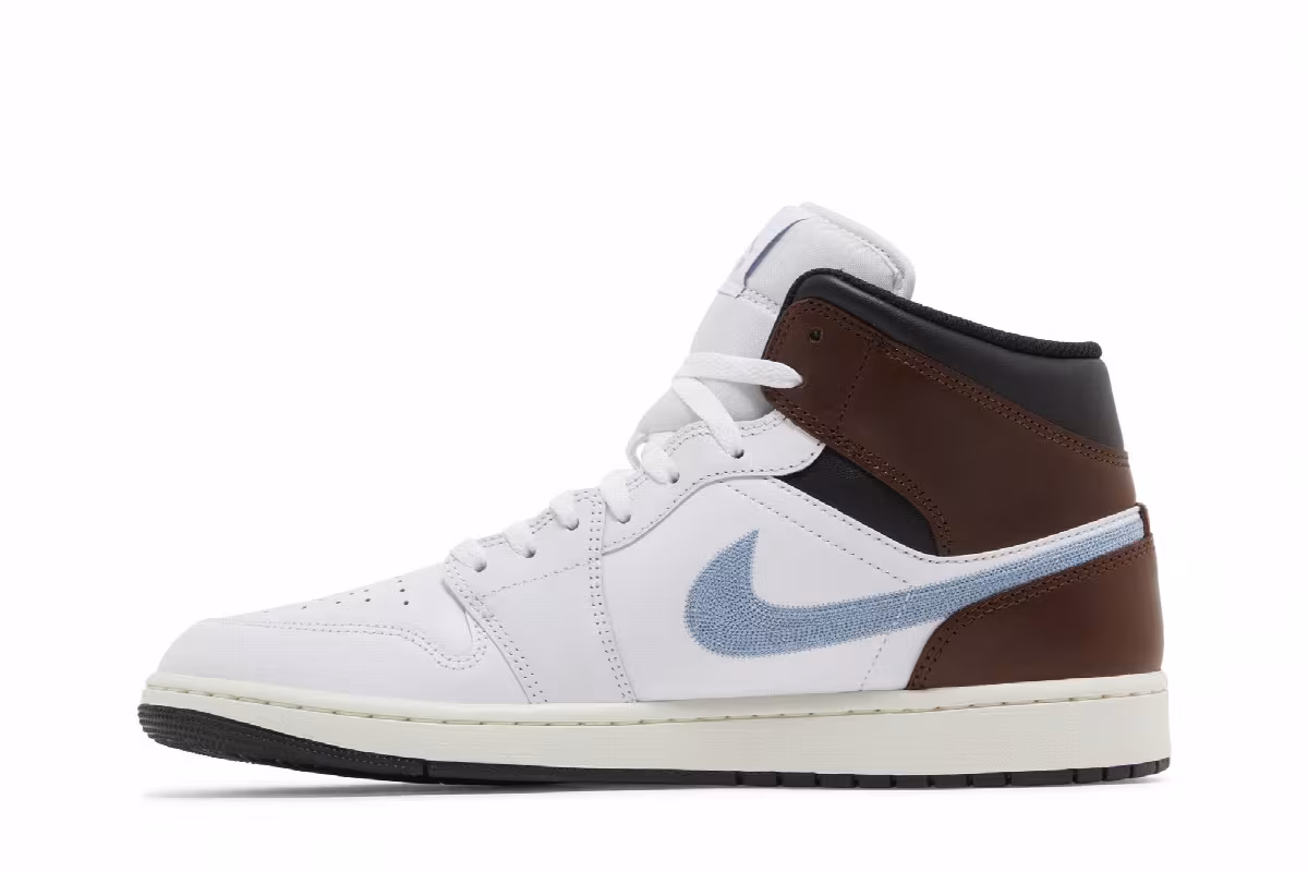 Air Jordan 1 Mid SE Brown Blue Grey, view 4