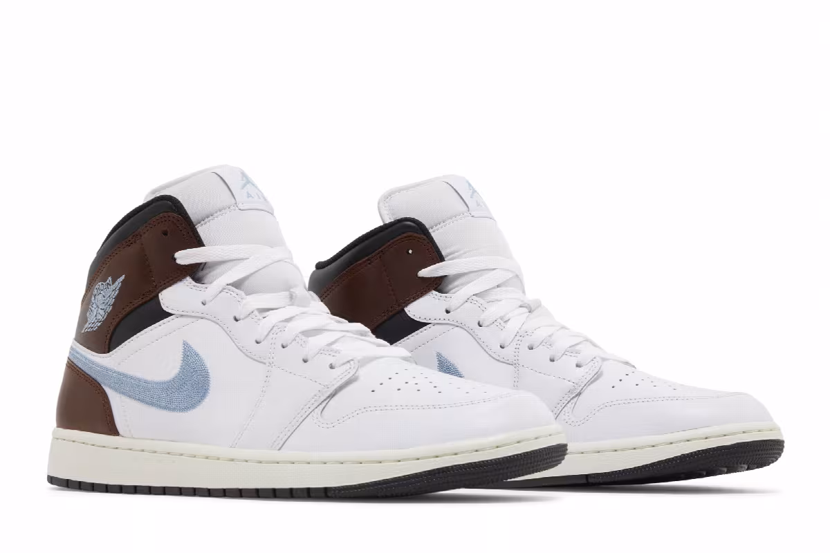 Air Jordan 1 Mid SE Brown Blue Grey, view 9