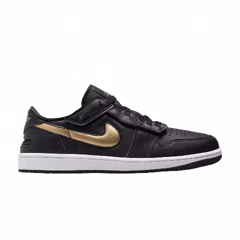 Air Jordan 1 Low FlyEase 'Black Metallic Gold'