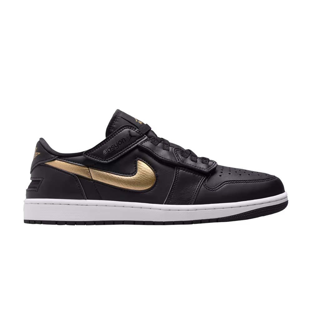 Air Jordan 1 Low FlyEase Black Metallic Gold