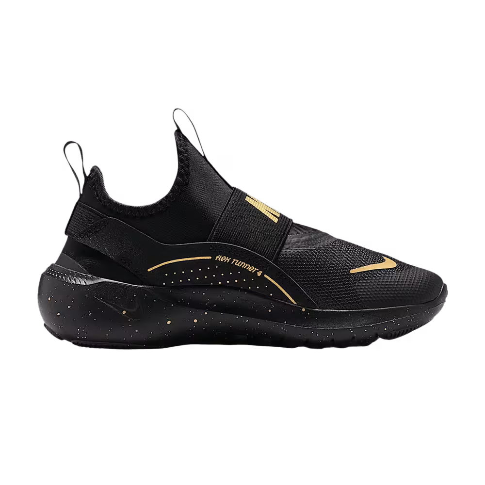 Nike Flex Runner 4 PS Black Metallic Gold