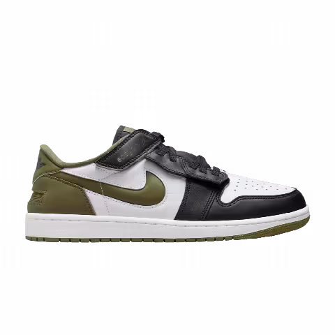 Air Jordan 1 Low FlyEase 'Black Toe Medium Olive'