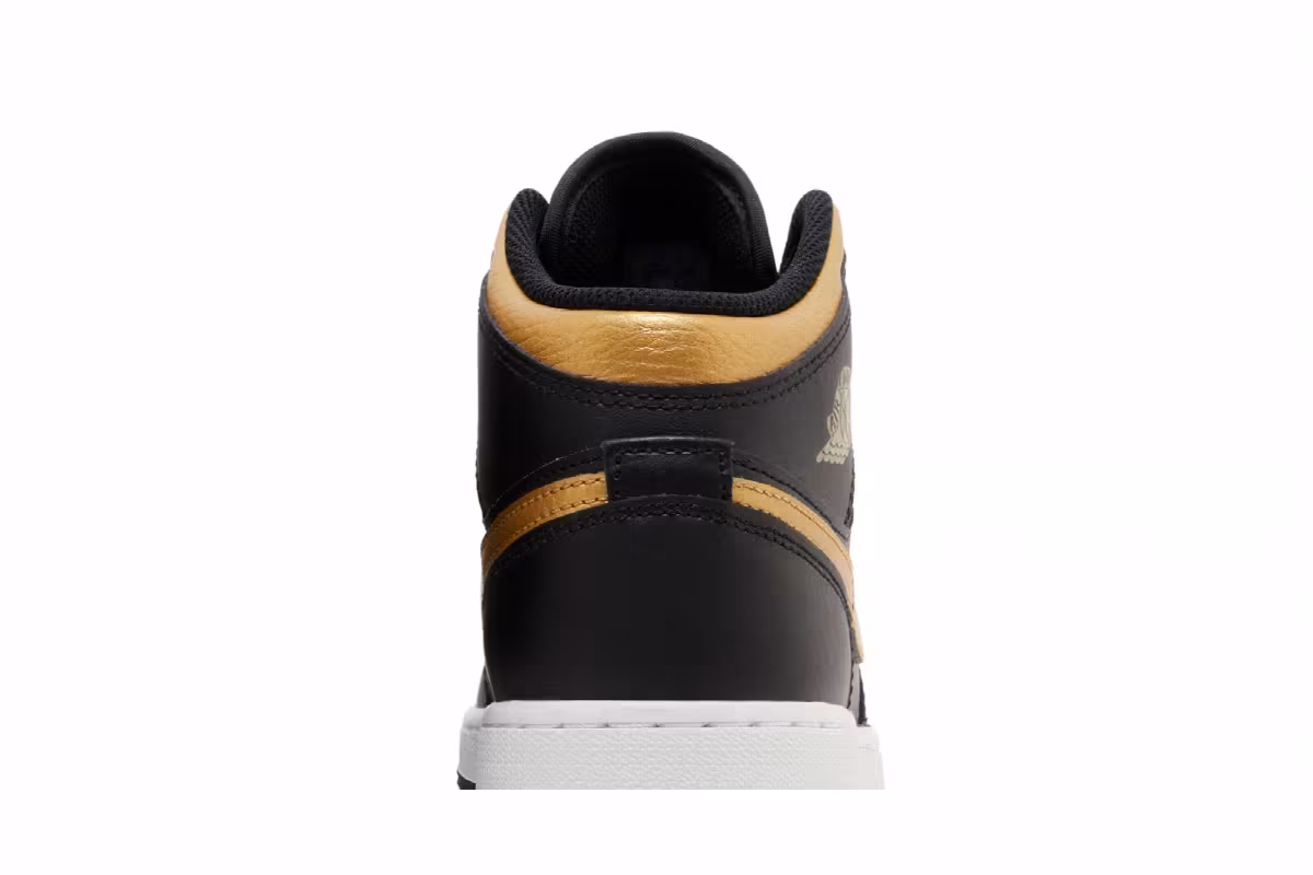 Air Jordan 1 Mid GS Black Metallic Gold, view 8
