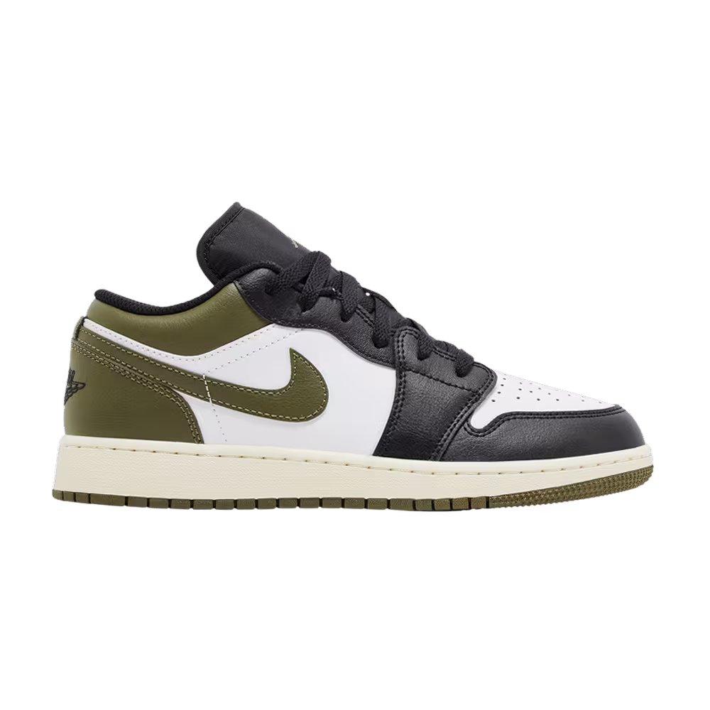 Air Jordan 1 Low GS Black Toe Medium Olive