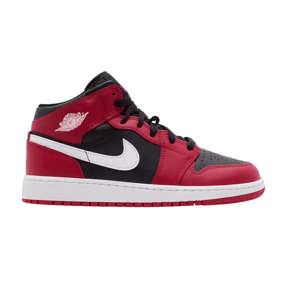 Air Jordan 1 Mid GS Gym Red Black White