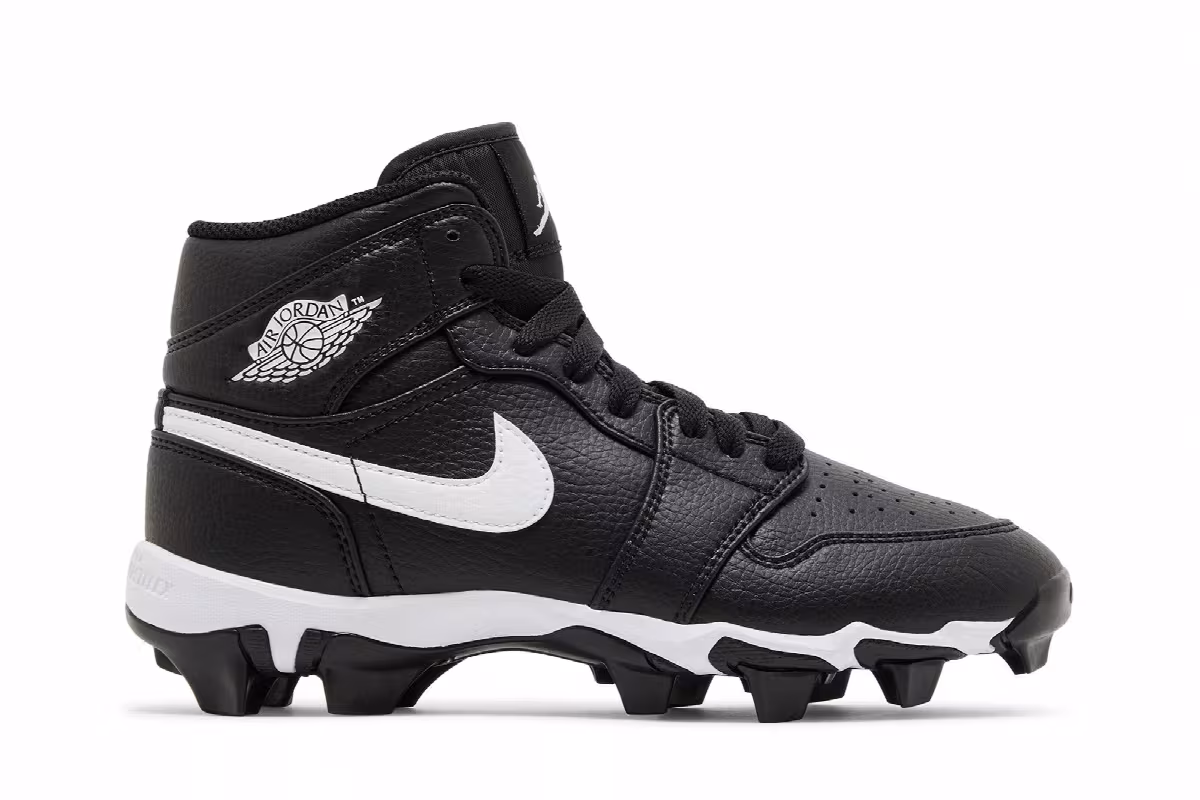 Air Jordan 1 Mid Cleat GS Black White, view 2