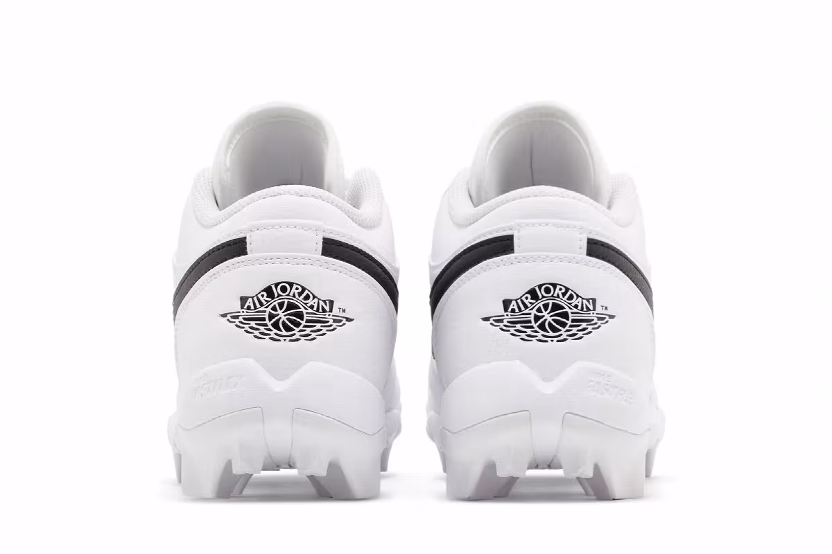 Air Jordan 1 Low Cleat GS White Black, view 7