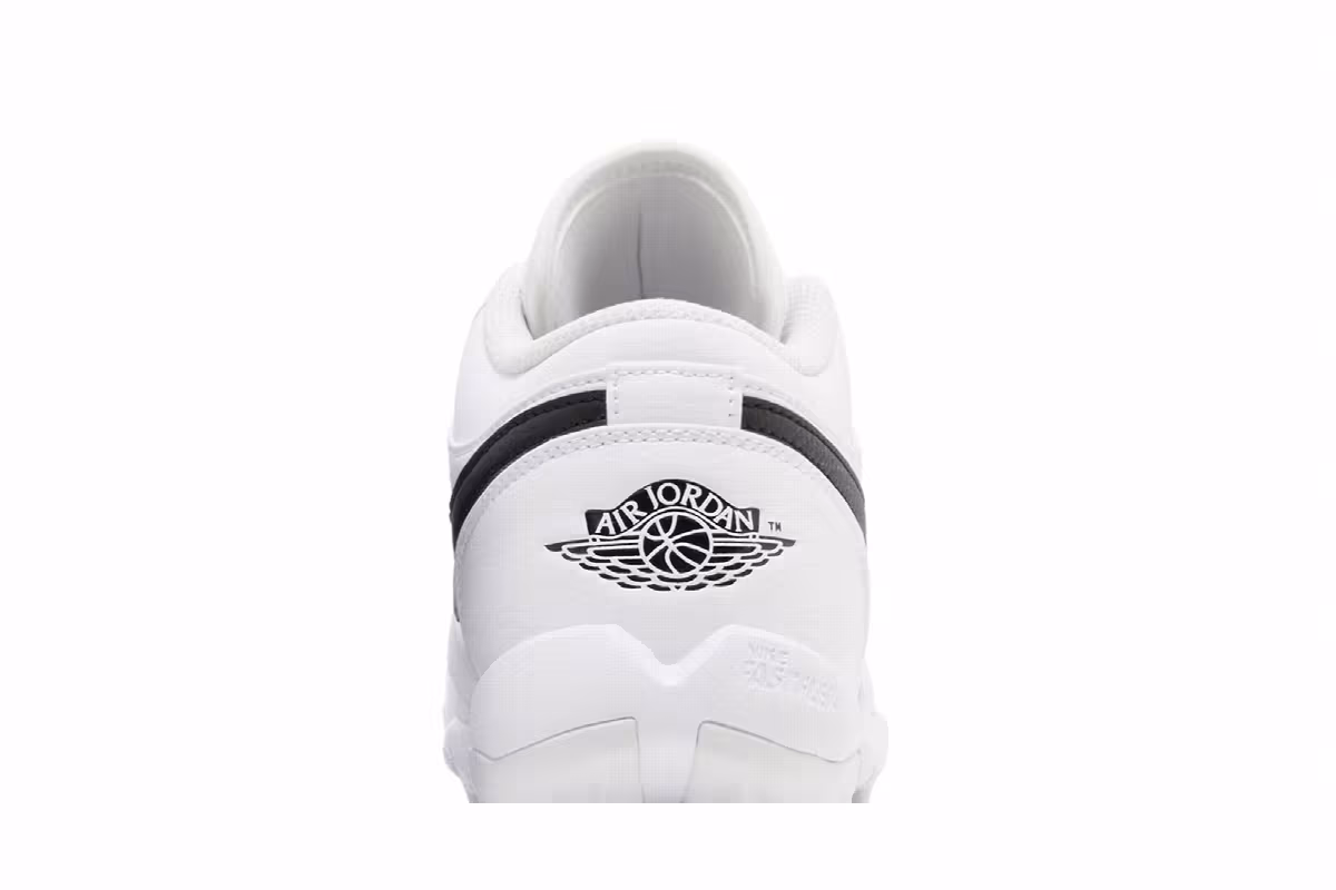 Air Jordan 1 Low Cleat GS White Black, view 8