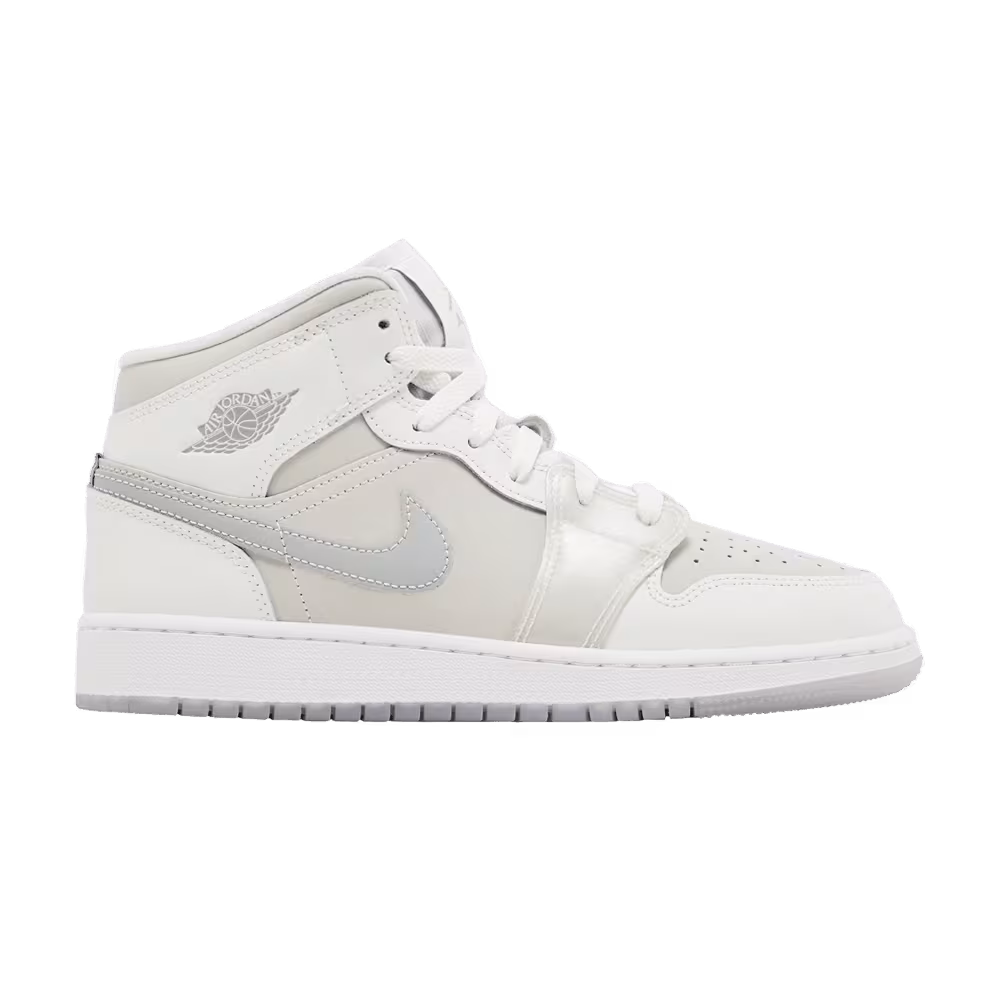 Air Jordan 1 Mid SE GS Summit White Metallic Silver
