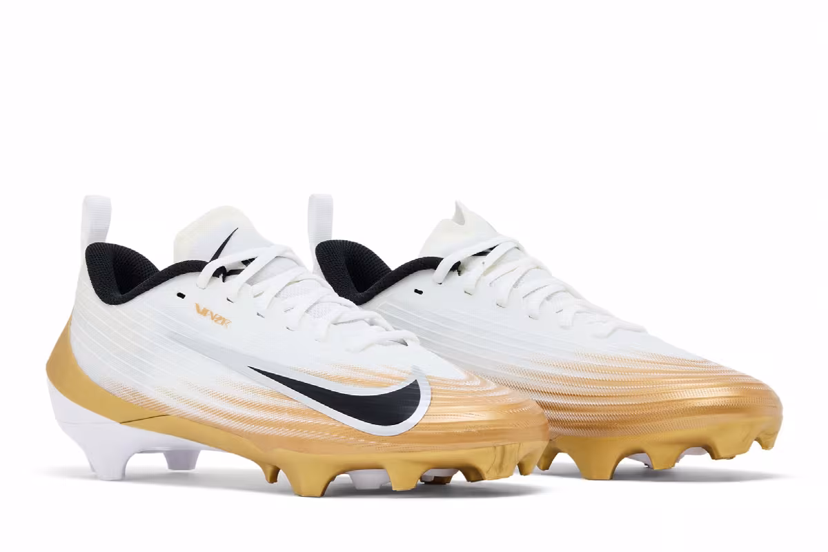 Nike Vapor Speed 3 White Metallic Gold Black, view 9