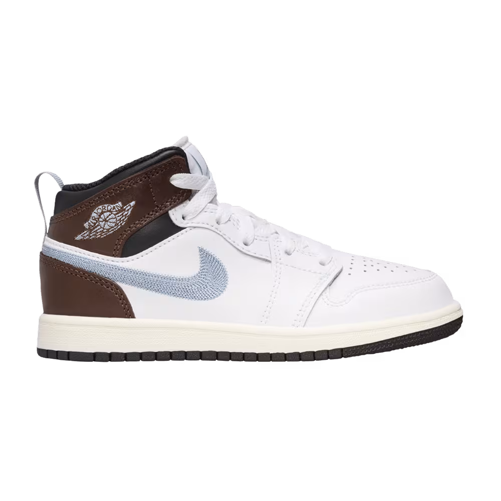Air Jordan 1 Mid SE PS White Blue Grey