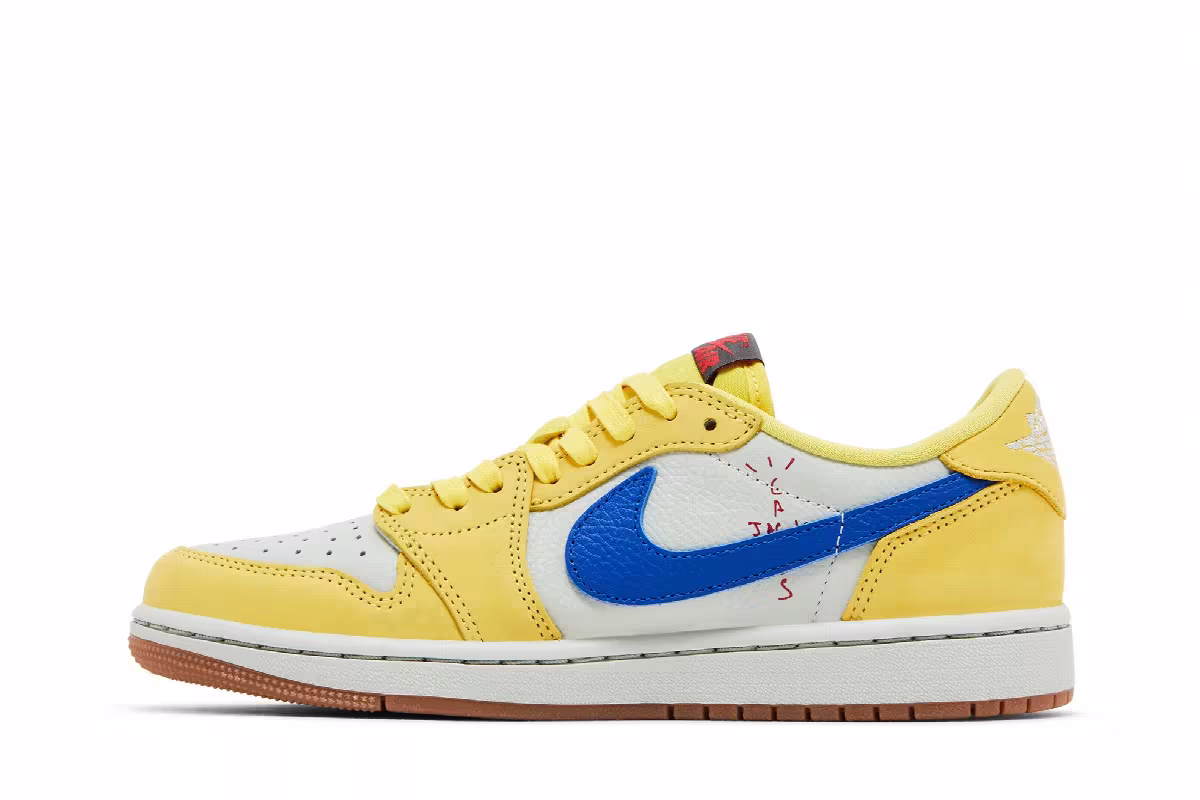 Travis Scott x Women's Air Jordan 1 Low OG SP Canary, view 4