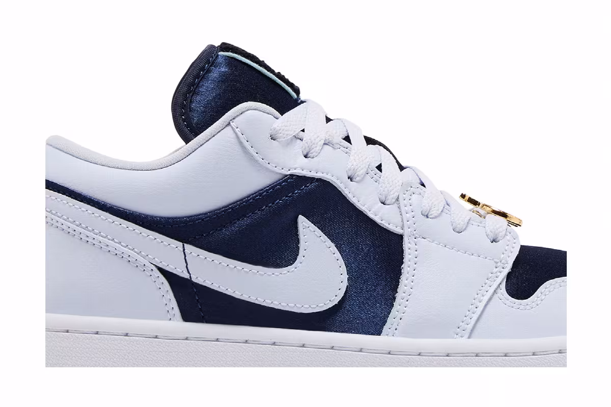 Women's Air Jordan 1 Low SE Midnight Navy Gold Charms, view 3