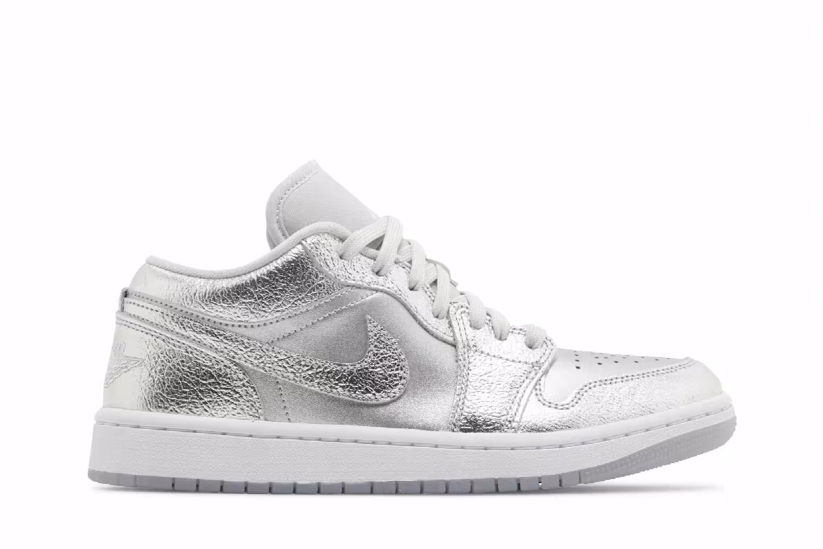 Women's Air Jordan 1 Low SE Metallic Silver, view 2