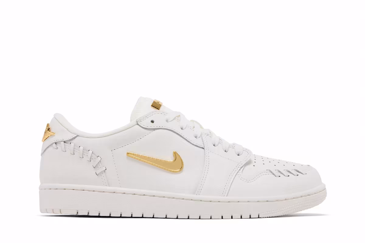 Women's Air Jordan 1 Low Method of Make Sail Metallic Gold, view 2