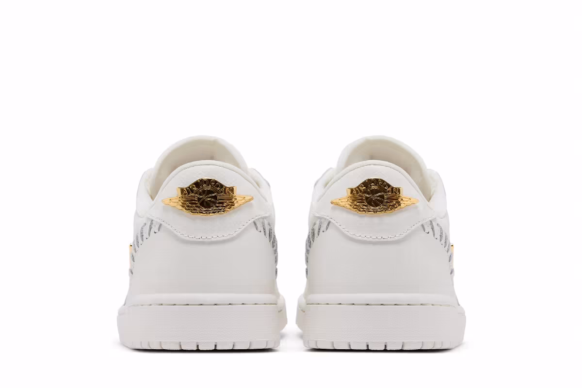 Women's Air Jordan 1 Low Method of Make Sail Metallic Gold, view 7