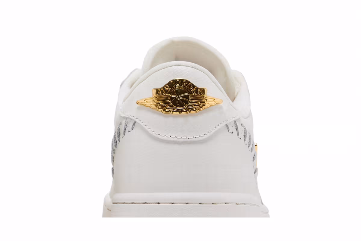 Women's Air Jordan 1 Low Method of Make Sail Metallic Gold, view 8