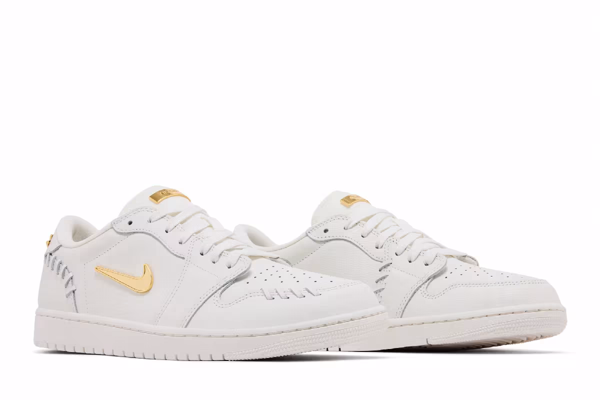 Women's Air Jordan 1 Low Method of Make Sail Metallic Gold, view 9