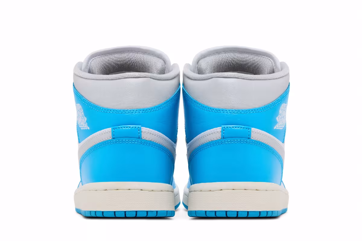 Women's Air Jordan 1 Mid Dark Powder Blue, view 7