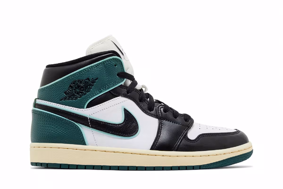 Women's Air Jordan 1 Mid Oxidized Green, view 2