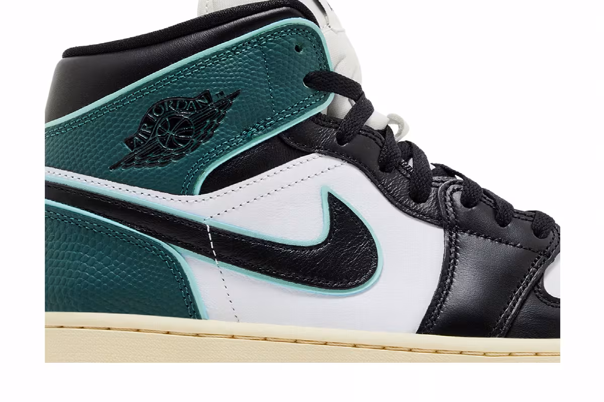 Women's Air Jordan 1 Mid Oxidized Green, view 3