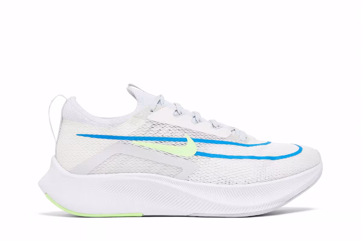 Nike Zoom Fly 4 White Imperial Blue Lime Glow, view 2