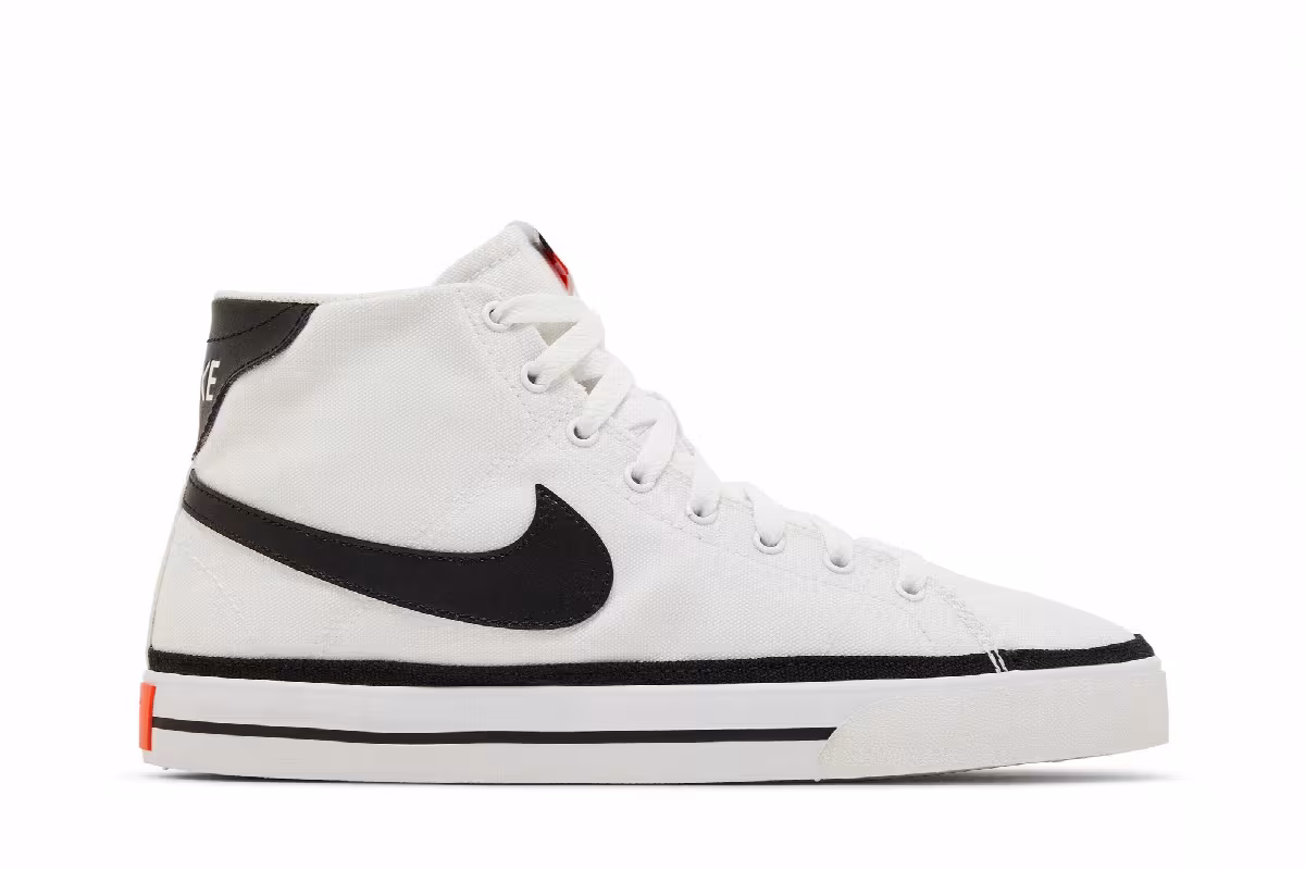 Nike Court Legacy Canvas Mid White Black, view 2
