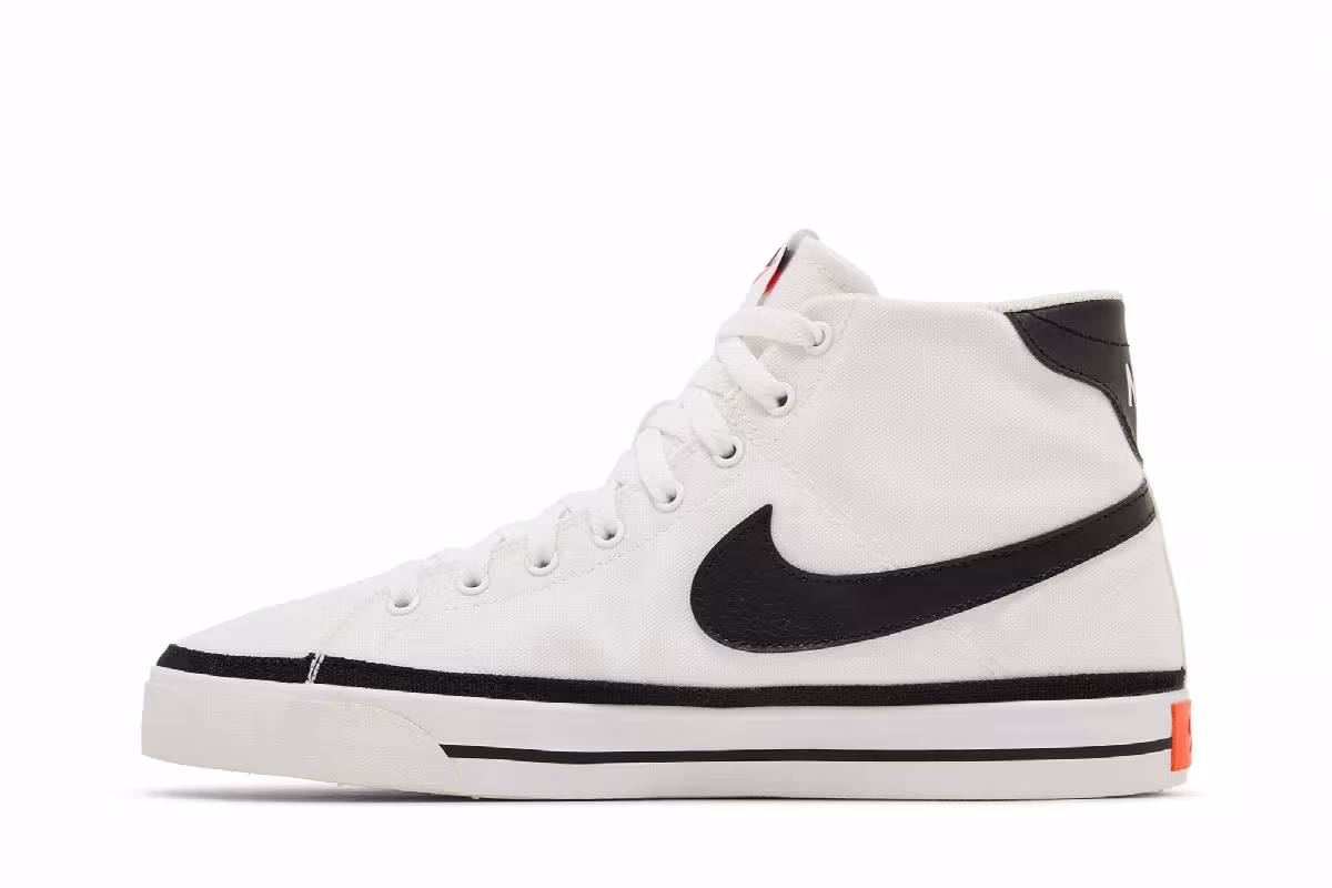 Nike Court Legacy Canvas Mid White Black, view 4