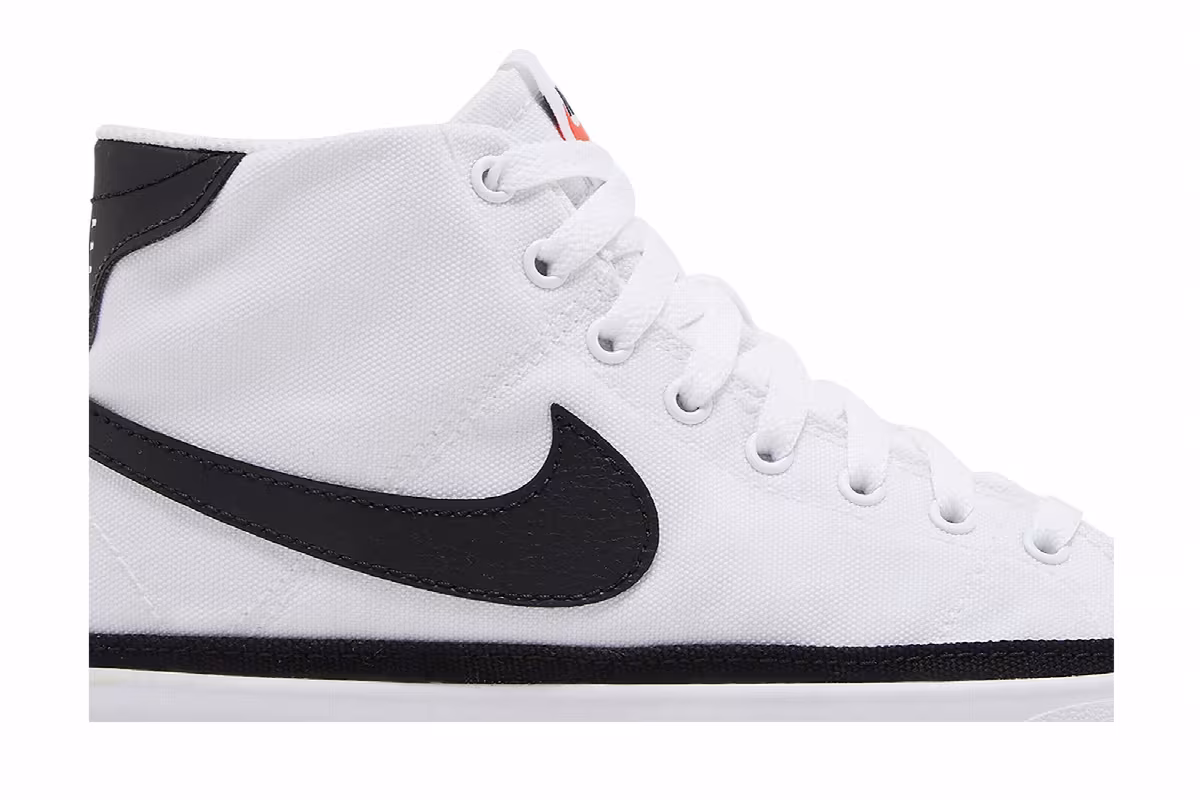 Nike Women's Court Legacy Canvas Mid White Black, view 3