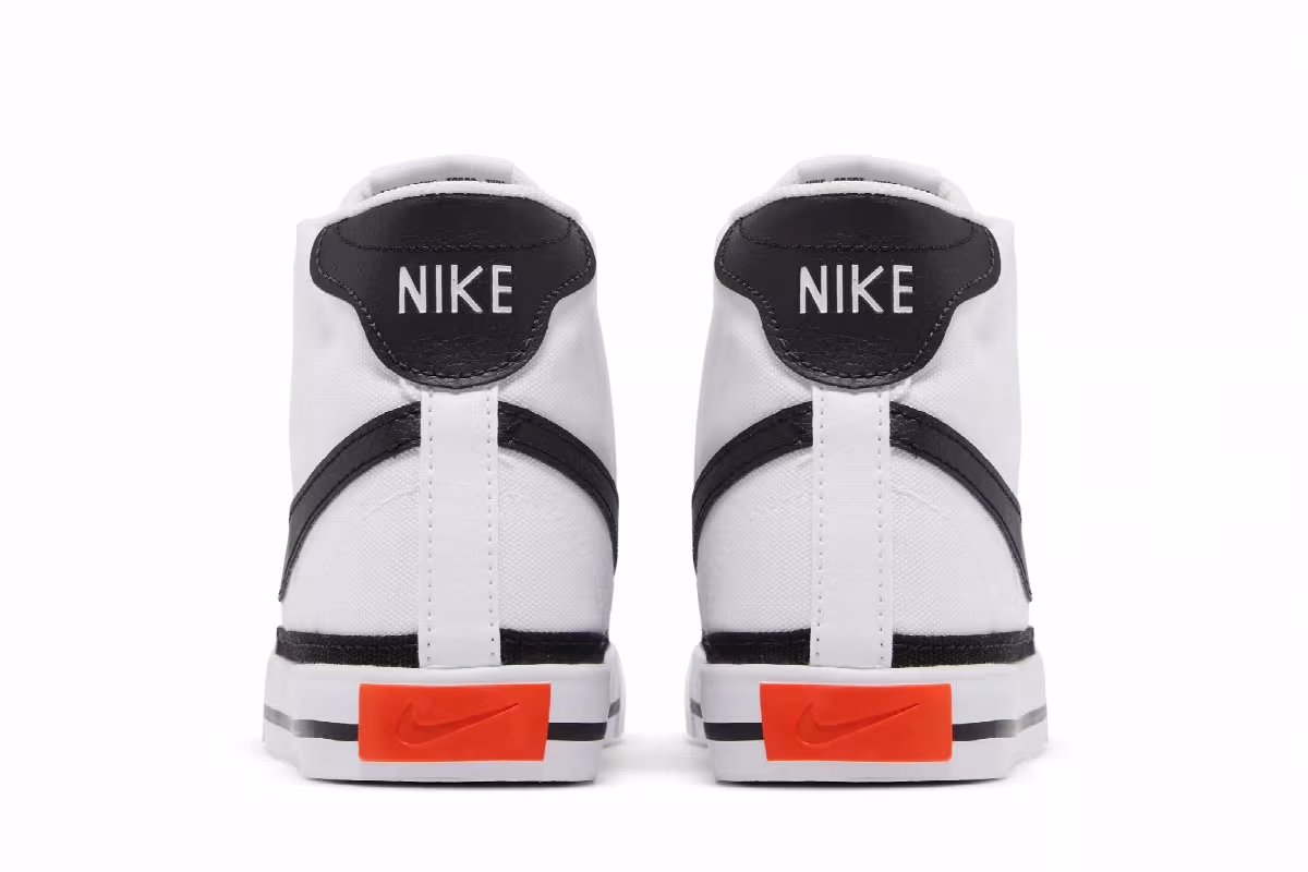 Nike Women's Court Legacy Canvas Mid White Black, view 7