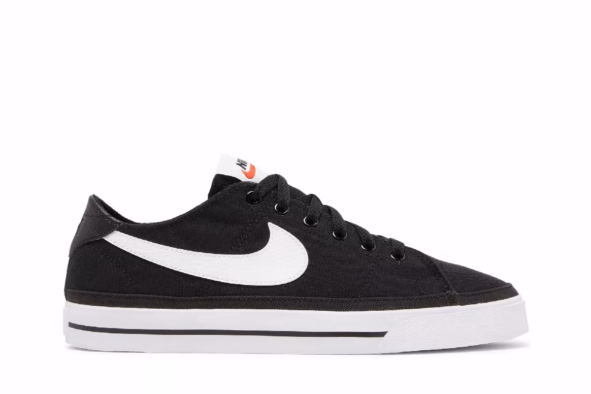 Nike Women's Court Legacy Canvas Black White, view 2