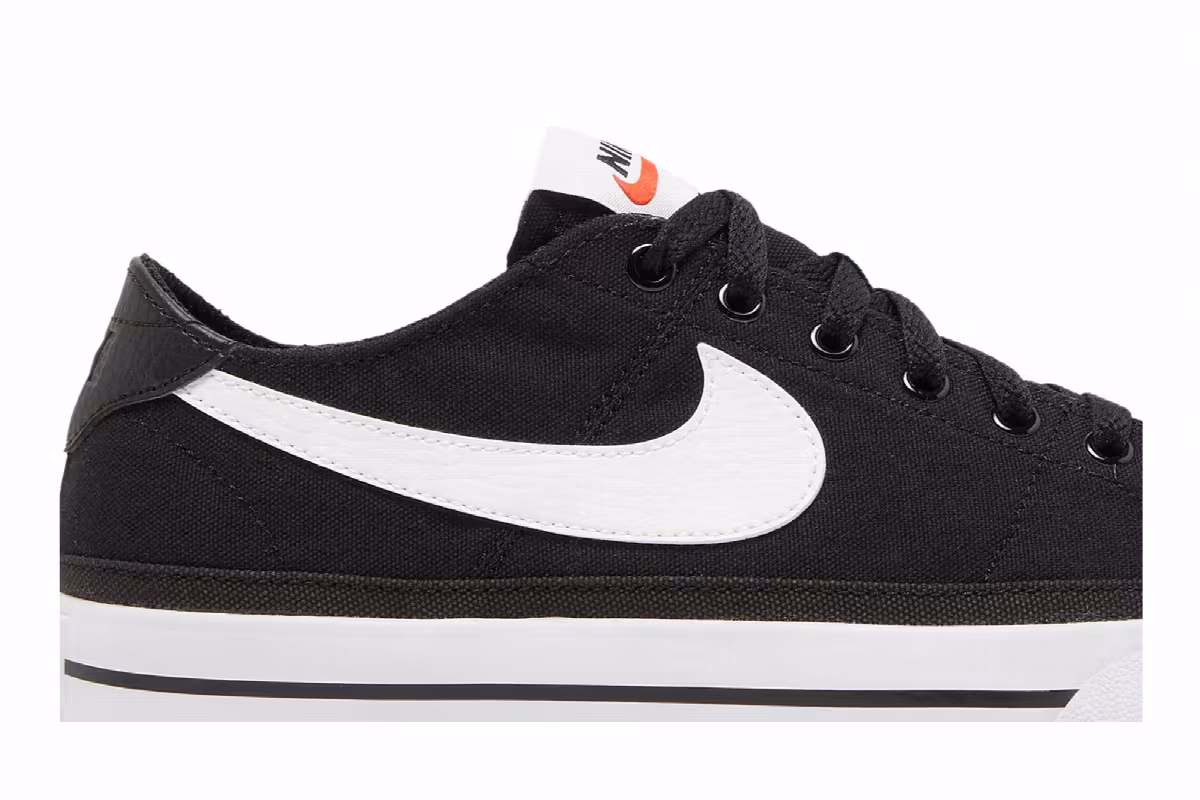 Nike Women's Court Legacy Canvas Black White, view 3