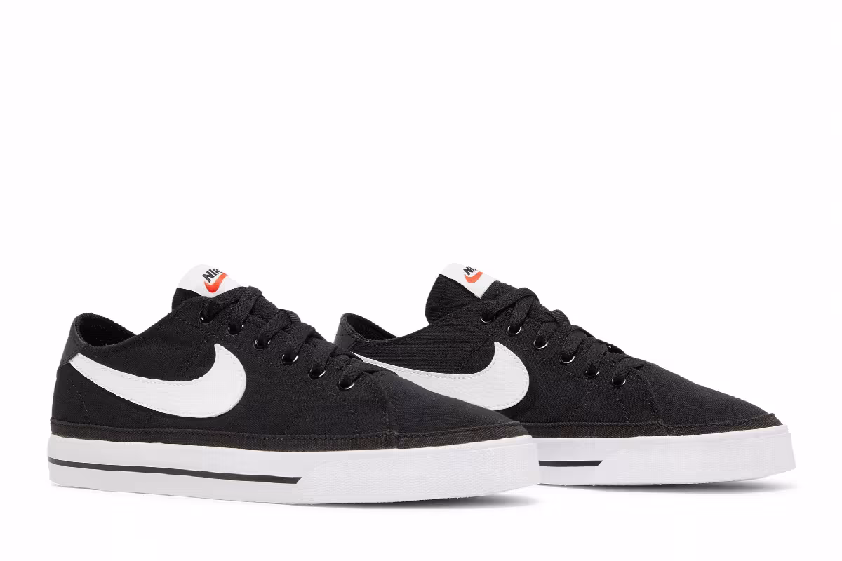 Nike Women's Court Legacy Canvas Black White, view 9