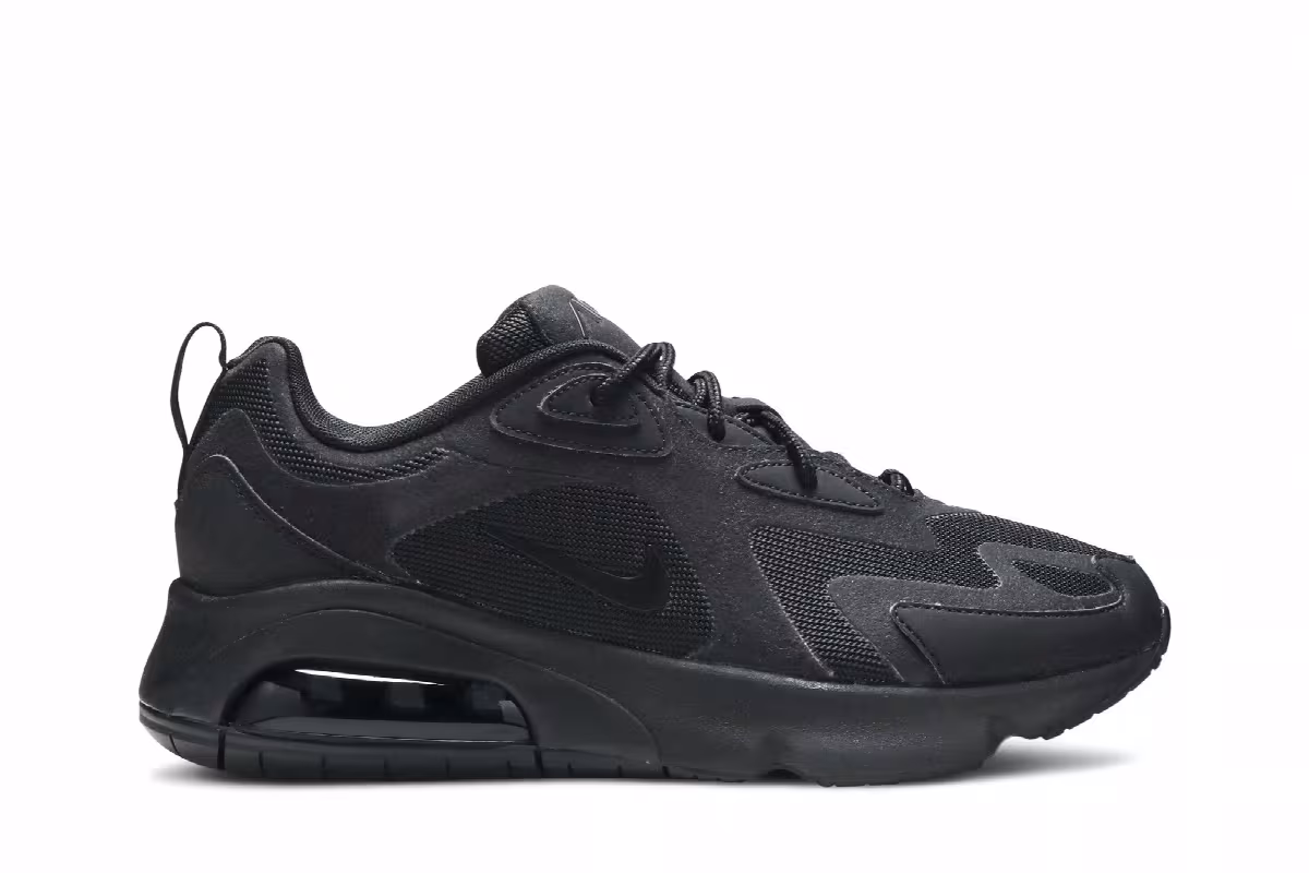 Nike Women's Air Max 200 Triple Black, view 2