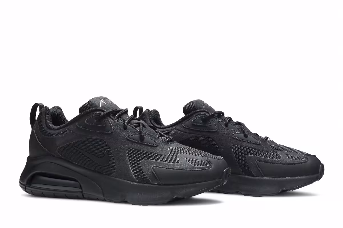 Nike Women's Air Max 200 Triple Black, view 9