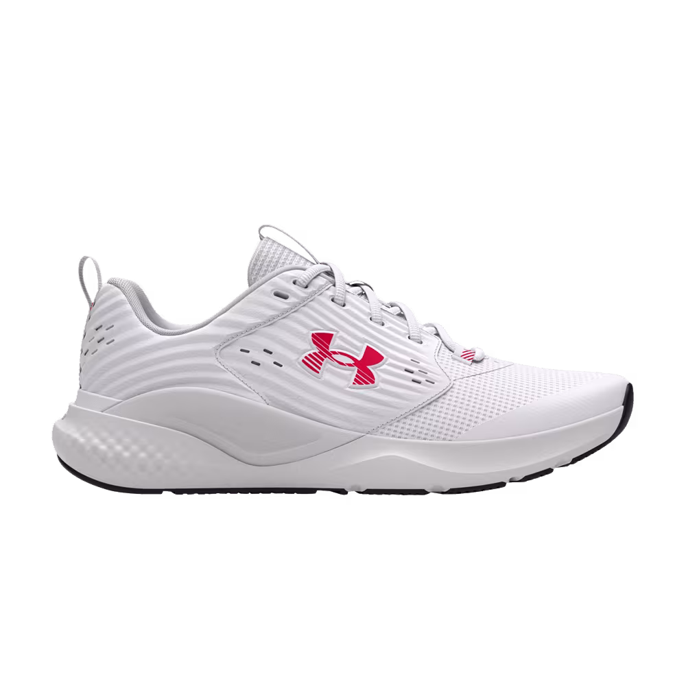 Under Armour Charged Commit 4 4E Wide White Red