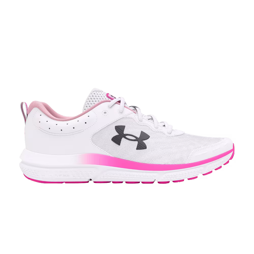 Under Armour Women's Charged Assert 10 Wide White Rebel Pink