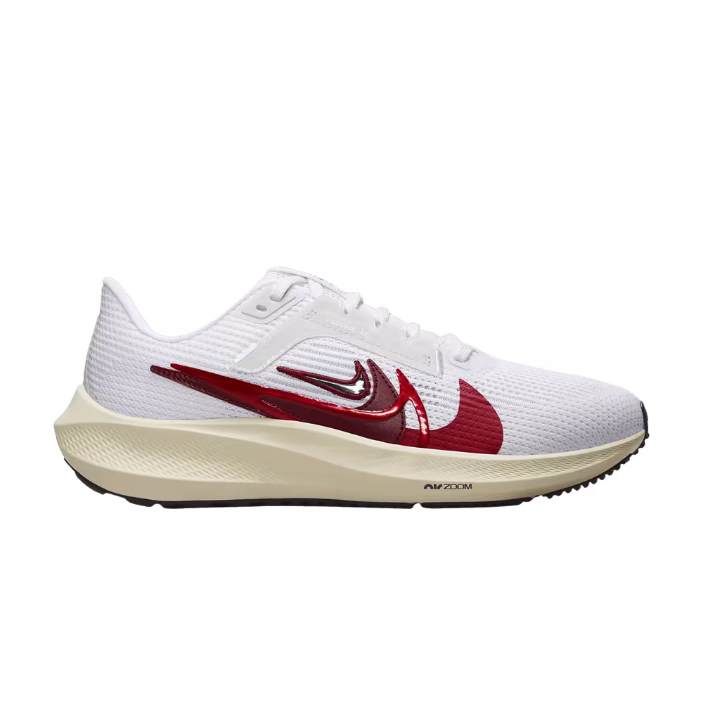 Nike Women's Air Zoom Pegasus 40 Premium Quadruple Swoosh - White Team Red
