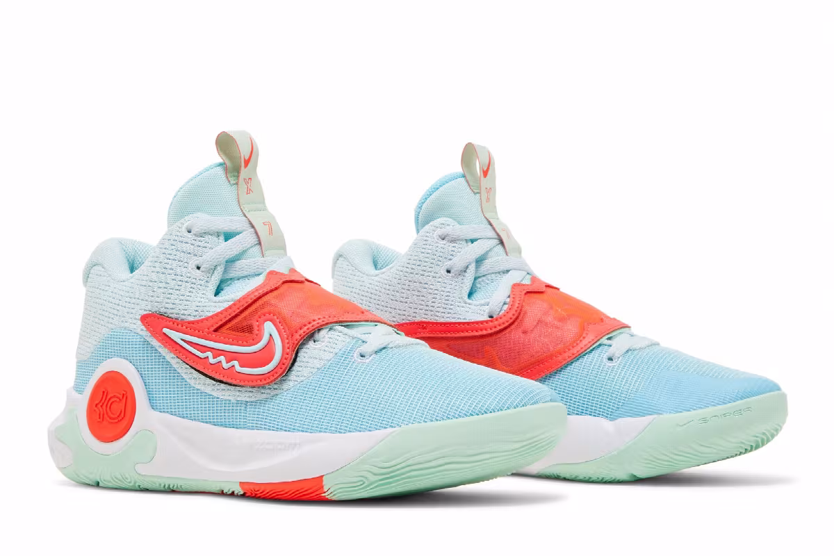 Nike KD Trey 5 X EP Blue Chill Bright Crimson Mint, view 9