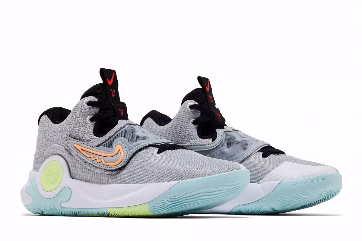 Nike KD Trey 5 X EP Grey Volt Crimson, view 9