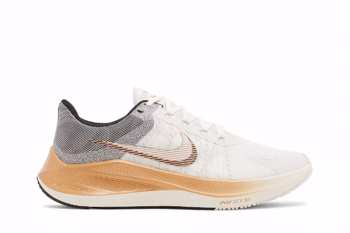 Nike Women's Winflo 8 Premium Sail Metallic Copper Coin, view 2