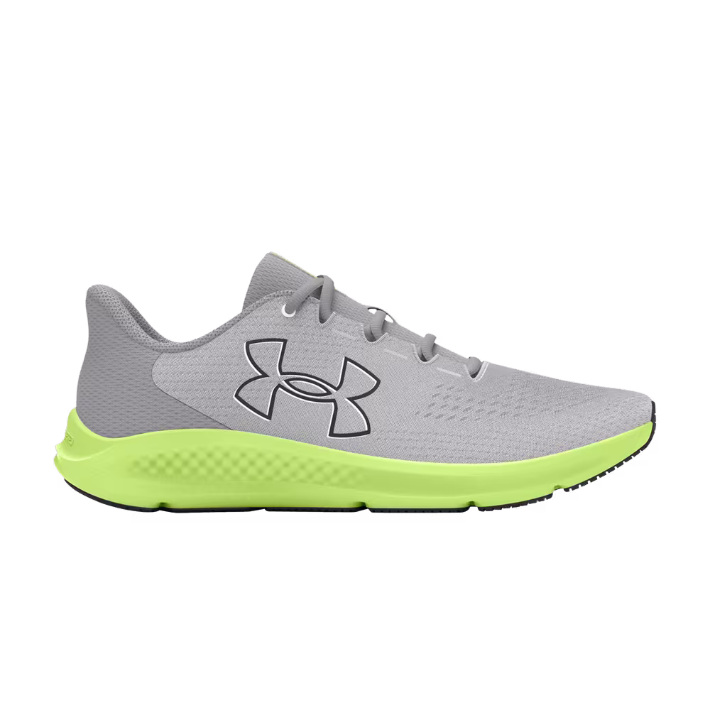 Under Armour Women's Charged Pursuit 3 Big Logo - Halo Grey Lime