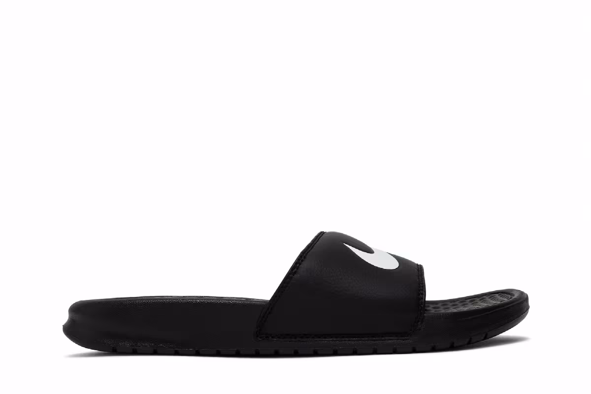 Nike Benassi Swoosh Slide Black White, view 2