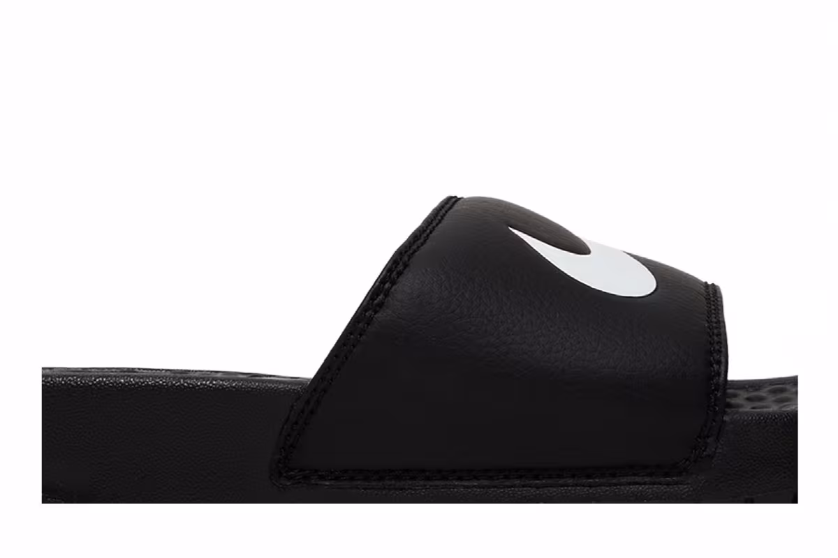 Nike Benassi Swoosh Slide Black White, view 3